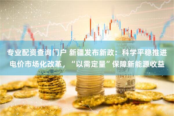 专业配资查询门户 新疆发布新政：科学平稳推进电价市场化改革，“以需定量”保障新能源收益
